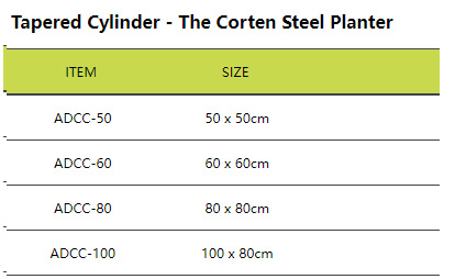 Tapered Cylinder - The Corten Steel Planter
