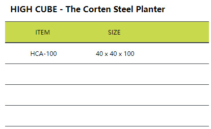 HIGH CUBE - The Corten Steel Planter