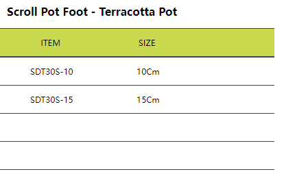 Scroll Pot Foot - Terracotta Pot