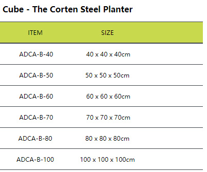 Cube - The Corten Steel Planter