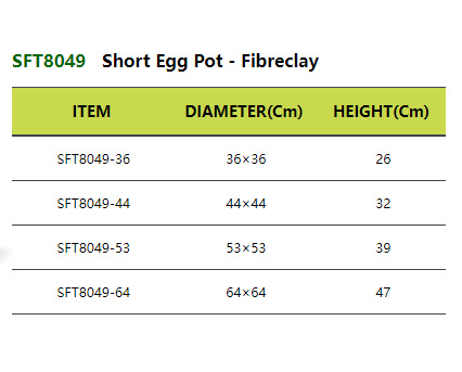 SFT8049 Short Egg Pot - Fibreclay