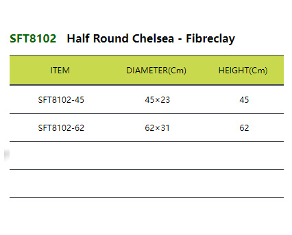 SFT8102 Half Round Chelsea - Fibreclay