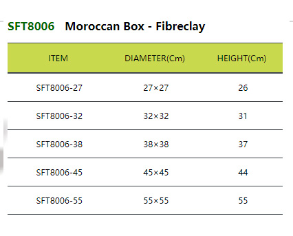 SFT8006 Moroccan Box - Fibreclay