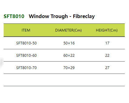 SFT8010 Window Trough - Fibreclay