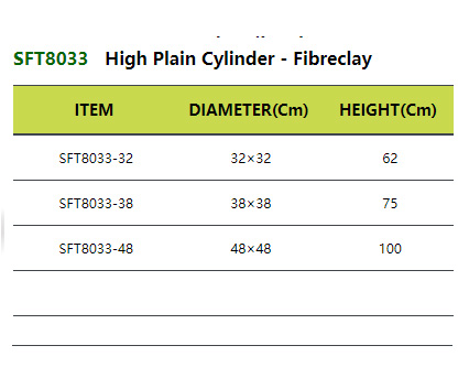 SFT8033 High Plain Cylinder - Fibreclay