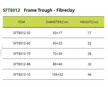 SFT8012 Frame Trough - Fibreclay