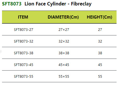 SFT8073Lion Face Cylinder - Fibreclay